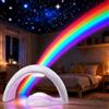 Excerando Proiettore Arcobaleno Lampada Notte per Bambini, Luce Notturna LED da Comodino USB o Batteria con Timer Autospegnimento, Proiezione Arcobaleno per Camera da Letto Neonati e Neonate
