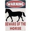 JIUFOTK Attenzione al cavallo, cartello in metallo, segnaletica di sicurezza per casa, giardino, esterno, 8x12 pollici