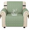 Ystyle Copripoltrona 1 Posto Con Braccioli Universale, Verde Menta | Copri Divano Antigraffio Gatto Con Tasche Laterali, Sofa Cover Antiscivolo Lavabile per Animali, Copridivani Mobili Protector