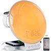 Dekala Sveglia Luce Vollbild Wake up Light con Rumore Bianco dell'Alba Suono Rilassante Luce Notturna per Adulti e Bambini con Ricarica Wireless Controllo Touch/App Funziona con Alexa