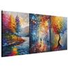 murando - Set di Quadri Moderni per Soggiorno, Multicolore, 180x90 cm | (3 pz. 60x90 cm ognuno), Quadro Moderno, Stampa su Tela, Componibili, Resistenti Allo Sbiadimento, Produzione Europea