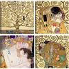 DìMò ART Quadri Moderni Gustav Klimt 4 pz 30x30 CM cadauno Stampa su tela Canvas Arredamento Arte Classica Arredo per cucina, camera da letto, soggiorno, salotto, bar, ufficio, ristorante