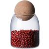 HIKPACKER Barattolo di Vetro 500ml con Coperchio e Tappo Sughero | Contenitore Trasparente per Conservazione di Condimenti, Biscotti, Spezie, Fagioli