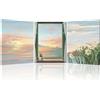PIY PAINTING 3 Parties Mare Stampe Su Tela,Natura Quadri Moderni Soggiorno Con Cornice, Tramonto Quadretti Da Parete, Disegno Su Tela Canvas Quadri,Quadro Adatto Bagno Ufficio Corridoio 30X40Cm