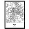Nacnic Poster mappa di Roma - Italia. Fogli città in Italia con mari e fiumi, in colore nero. formato A4
