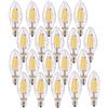 NUOXIN 20 Pezzi Lampadine Filamento a LED E14 4W Equivalenti a 40W, 400LM, Bianca Fredda 6000K, Forma a Candela, Vetro Vintage LED, Non-dimmerabile