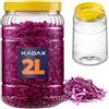 KADAX Barattolo Con Coperchio e Manico - Contenitore in Plastica per Alimenti da Cucina (Rotondo 2L)