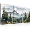 Dazzlewall 3Pcs Incorniciato Parete Arte Arredamento Foresta Montagna Acquerello Pittura Foresta Moderna Natura Paesaggio Poster per Ufficio Camera da Letto Soggiorno Arredamento 12x16 pollice