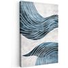 MuchoWow© Quadro Moderno Soggiorno Decorazioni Da Parete Quadri Su Tela Da | 80x120 cm - Salotto Grandi Foto Con Cornice Stampe Su Tela Camera Da Letto Linee - Onde - Blu - Astratto