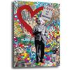 Printerland Quadro Moderno Banksy stile Quadri moderni soggiorno da Parete XXL grande Stampa su tela Canvas Decorazione Murale muro Arredo Camera da letto Cucina (50x70 cm, 14)