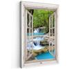 MuchoWow© Quadri Con Cornice Decorazione Quadri Per Camera Da Letto | 80x120 cm - Quadretti Da Parete Moderni Quadro Moderno Soggiorno Grande Foto Su TelaVista - Cascata - Natura - Alberi