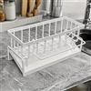 Generic Scaffale portaoggetti per lavello da cucina, supporto per spugna integrato e organizer da piano di lavoro per strofinacci, sapone e spazzole, scaffale salvaspazio da cucina, bianco