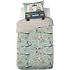 CÔTE DECO Parure da letto per auto, 140 x 200 cm, per bambini, copripiumino e 1 federa per cuscino, 63 x 63 cm, con auto in rilievo, tema viaggio in microfibra