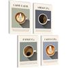 Mojoliving Poster da Caffè per Cucina - Arte da Parete Vintage - 4 x A4, Senza Cornice