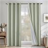 CYCMACO Tende Per Interni Lino 2 Pezzi, 140x200cm, Tenda Termica Isolante Freddo E Caldo, Tende Insonorizzanti, Moderne Coprente Tenda Con Anelli, Per Soggiorno Camera Da Letto, Verde Chiaro