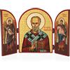 NKlaus San Nicola Trittico icona in legno 25x16cm cristiano 11318 | Peso: 200 g; 25 x 16 cm; 25 x 16 x 0,65 cm