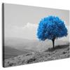 MuchoWow© Quadri Camera Da Letto Stampe Da Parete Quadro Su Tela Moderni | 90x60 cm - Decorazioni Murali Soggiorno Foto Quadretti Ingresso CasaAlbero - Natura - Blu - Bianco e nero - Fiori