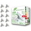 greenandco 10x Spot a LED IRC 97+ 2700K 36° GU5.3 MR16 6W (equivalente spot alogeni 40W) 380lm (bianco caldo) SMD LED 12V AC/DC vetro, non dimmerabile