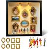 GBKDQQ Tiny Museum Silhouette Box fai da te con 8 mini cornici dorate e 8 personaggi casuali, cornice creativa con luce a LED per decorazione della casa, anniversario, matrimonio, compleanno (nero)