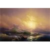 TVLAR Dipinti Famosi Poster e Stampe Quadri su Tela Astratti la Nona Onda di Ivaninovich Ayvazovsky per Decorazioni per la Casa 60x90cm