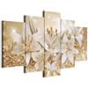 B&D XXL - Quadri Moderni per Soggiorno Grandi, Fiori Giglio, 150x75 cm | Chiodi Inclusi, 5 Pezzi, Quadro Moderno, Pannelli Decorativi per Pareti, Decorazione da Parete, Resistenti Allo Sbiadimento