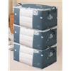 Generic 3 borse portaoggetti pieghevoli grandi con manico rinforzato, finestra trasparente, chiusura a cerniera, borse per trasloco e contenitori per biancheria da letto, trapunte, vestiti, blu navy.