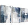 HALFLEMART 3Pcs Stampa su tela Con Cornice Nordico Astratto Pittura Immagine Blu Grigio Bianco Minimalista Quadri su tela Quadri Moderni Soggiorno Camera da Letto Corridoio Stampe da Parete 40x60cm x3pcs