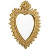 Baroni Home Specchio Ex Voto Cuore Sacro con Raggi in Resina Oro, Decorazione da Parete con Gancio, Specchio da Parete, Ingresso, Soggiorno, Camera da Letto 30x3x38 cm