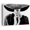 ARTTOR Quadro su Tela 70x50 cm Stampe da Parete Bianco e Nero Persone - 5128 | Donna Mani Cappello Quadro Decorativo Piccolo 1 pezzo Soggiorno Camera da Letto Arte da Parete Decorazione da Parete ARTTOR