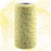 Swpeet Rotolo di tessuto di tulle glitterato giallo chiaro, 15,2 cm x 45,4 m, bobina di tulle scintillante, bobina di poliestere per fai da te, feste di compleanno, matrimoni, decorazioni natalizie