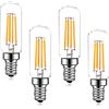 Y.W.Licht E14 Lampadina LED da 4W 12V luce bianca calda 2700K lampadina T25 Edison filamento vintage per lampada alogena da 40W per cappa aspirante (4 pezzi, non dimmerabile)