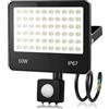 HAPYLUMI 50W Faretto Led da Esterno con Sensore di Movimento, Faretti Esterni con PIR 5000LM 6500K Bianco Freddo, IP67 Impermeabile Faro LED per Terrazza Giardino Garage Vialetto