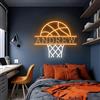 DAKABUKA Canestro da basket personalizzato luce neon per decorazione da parete - targhetta nome personalizzata, luce al neon sportiva, grotta maschile, decorazione sportiva e regali per gli