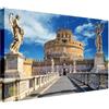 Wallazz Quadro su Tela Lazio - Quadri Moderni Soggiorno - Roma, Colosseo, Trastevere, Ponte Milvio - Stampa su Tela - Quadro Moderno Soggiorno 70x140cm