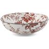 H&H Coppa Elizabeth in Porcellana Decorata Rossa Ø21 cm - Lavabile in Lavastoviglie e Adatta al Microonde - Elegante Ciotola Multiuso
