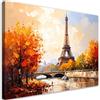 Feeby Stampe Da Parete - Quadri Soggiorno - Torre Eiffel Parigi Paesaggio come dipinto - 90x60 cm - Decorazioni Camera Da Letto