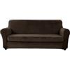 SYLC Ektorp Copridivani Con copricuscini Separati, Velluto Elasticizzato Copridivano 1/2/3/4 Posti Con Braccioli, Copri Divano Antiscivolo (Dark brown,XL Sofa+1pc Large 4-Seat)