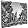 MuchoWow© Stampe su Tela Foto Quadri Moderni Camera da Letto Canvas Quadro | 70x50 cm - Salotto Decorazione Parete Times Square - New York - Bianco e nero - Città