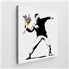 Giallobus - Quadro - Banksy - Art Banksy - Tela Standard - 50L x 50l cm - 15 - Lanciatore di fiori - Pronto da appendere - Quadri moderni per la casa