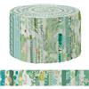 AOOSA 40 Rotoli di Strisce di Tessuto, 6.35 x 112cm, Verde Salvia | Strisce di Cotone Trapuntato, Rotoli Pretagliati con 20 Diverse Fantasie Floreali, per Cucire, Realizzare Coperte, Lavori