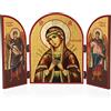 NKlaus Madre di Dio a sette ali Trittico in legno icona 25x16cm cristiana 11324