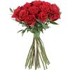KENTIS - Bouquet di Rose Rosse Vere - Fresche a Stelo Lungo 50 cm a Domicilio Con Biglietto Personalizzato - 18 Rose