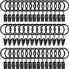 Generic 50 anelli per tende con clip, ganci per tende per drappeggi, pinze per tende con ganci e anelli a clip per il bagno decorazione della casa, 1,0 pollici