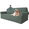 Ystyle Copridivano 3 Posti con Braccioli, Elasticizzato Copri Divano Antigraffio Gatto Cani, Universale Moderno Fodere Copridivani, Elastico Copripoltrona Antimacchia Antiscivolo, Verde Chiaro