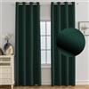 Ystyle Tende Oscuranti per Interni 2 Pezzi, 140x240 CM, Termiche Isolanti, Anti-Rumore, con Anelli, Tenda Moderna Per Camera da Letto e Soggiorno, Verde Scuro