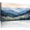 MHARTK66 Quadri Moderni Soggiorno Grandi, 50x100 cm Stampe da Parete Paesaggio Acquerello Ciano, Quadro Camera da Letto Su Tela Decorazioni Parete Bagno Ufficio Sala Da Pranzo