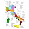 KUSTOM ART Quadro da Parete o da Tavolo Cartina Italia Regioni con Province Stampa Artistica su Legno MDF 30x21 cm