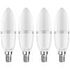 SAUGLAE Lampadine a Candela LED 12W, Lampadine a Incandescenza da 100W Equivalenti, 6000K Bianco Freddo, 1380Lm, E14 Piccola Vite Edison, 4-Pacco