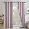 CYCMACO Tende Per Interni Lino 2 Pezzi, 140x280cm, Tenda Termica Isolante Freddo E Caldo, Tende Insonorizzanti, Moderne Coprente Tenda Con Anelli, Per Soggiorno Camera Da Letto, Rosa