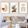 QPLGTU Set di poster geometrici, immagini astratte di fiori e piante, poster stampati per soggiorno, decorazione da parete, senza cornice (stile 3,30 x 40 cm*3)